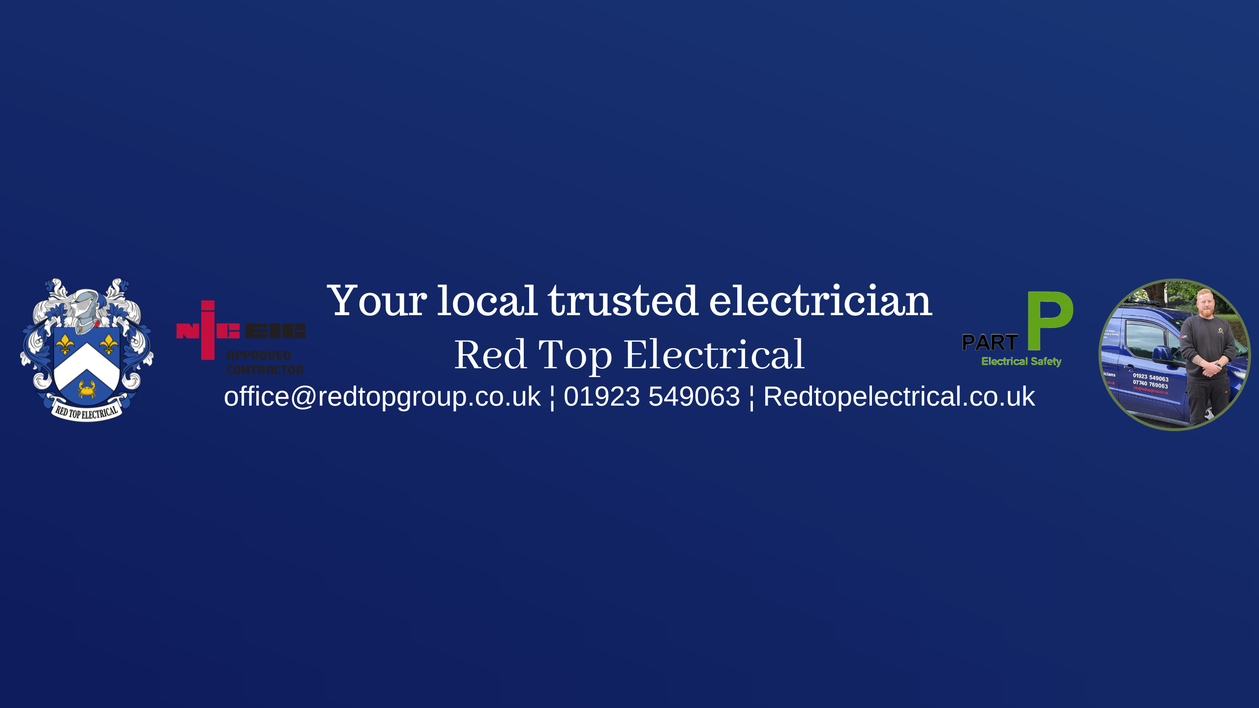 Red top electrical banner