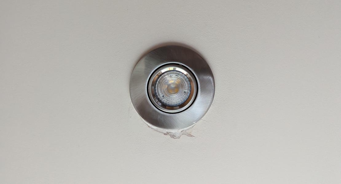 Tilt brushed chrome bezel kitchen downlight installation