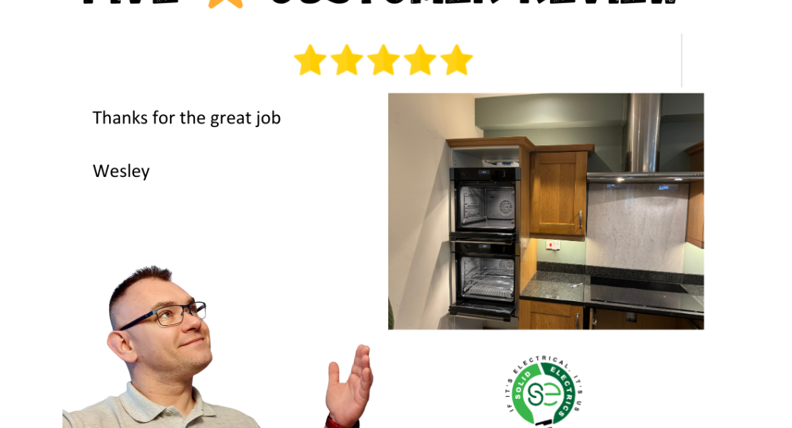 Five star Review given by happy customer - electrician in Southampton