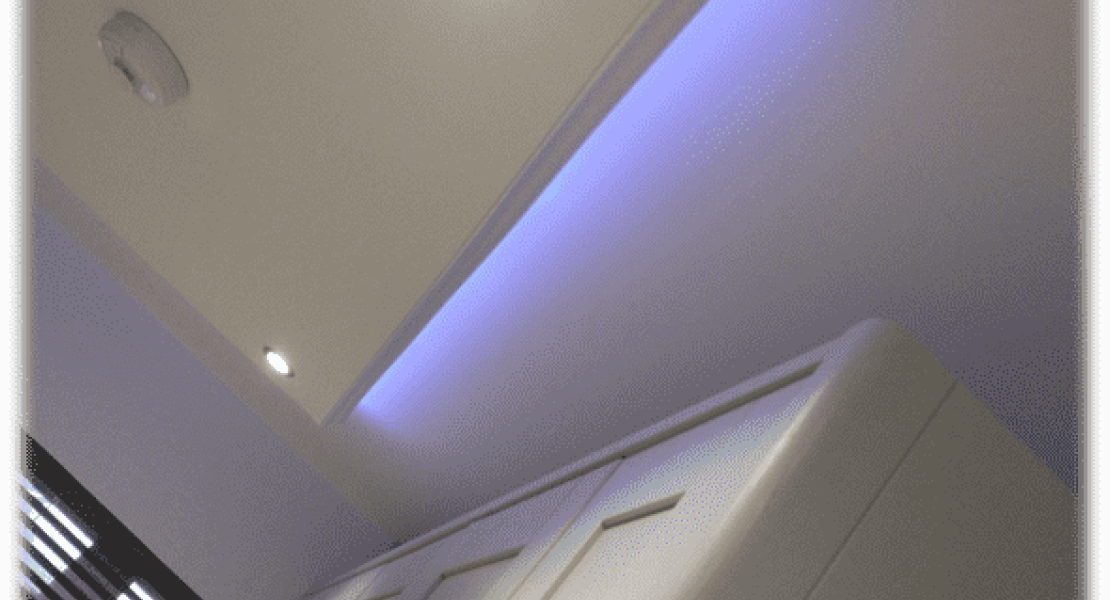 LED striplight kitchen mood lighting fitted by NICEIC electrician serving Medway & Maidstone