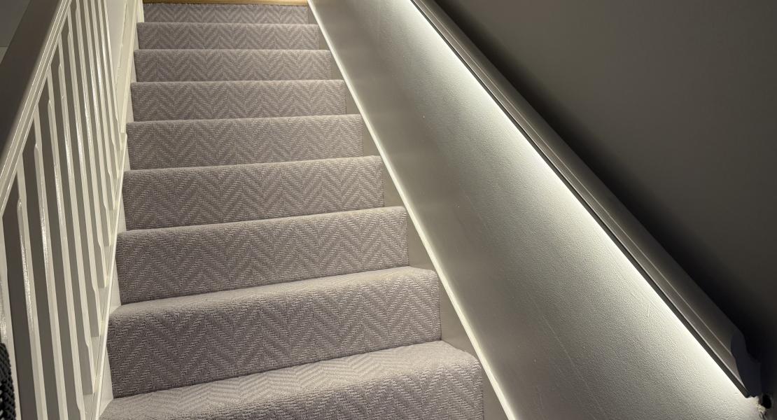 Norfolk Current Norwich Specialist LED strip on stairs 
