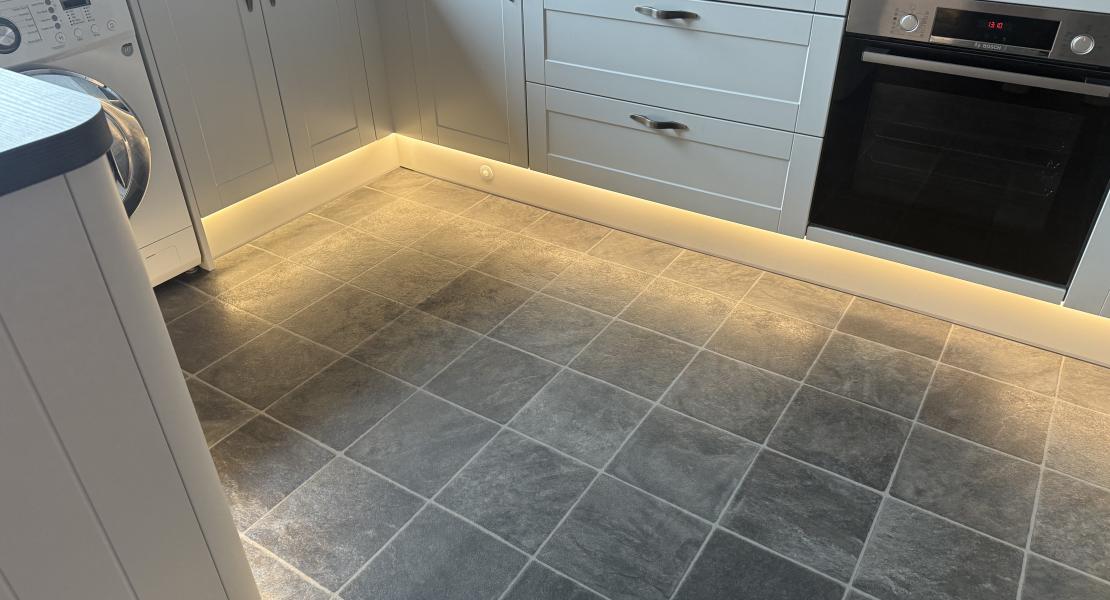 Norfolk Current Norwich Specialist LED strip on kitchen kick board