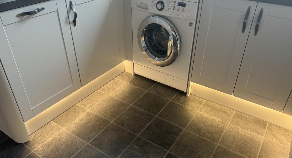 Norfolk Current Norwich Specialist LED strip on kitchen kick board