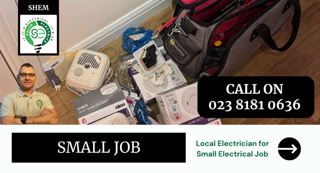 Professional small job electrician working on domestic electrics in Southampton