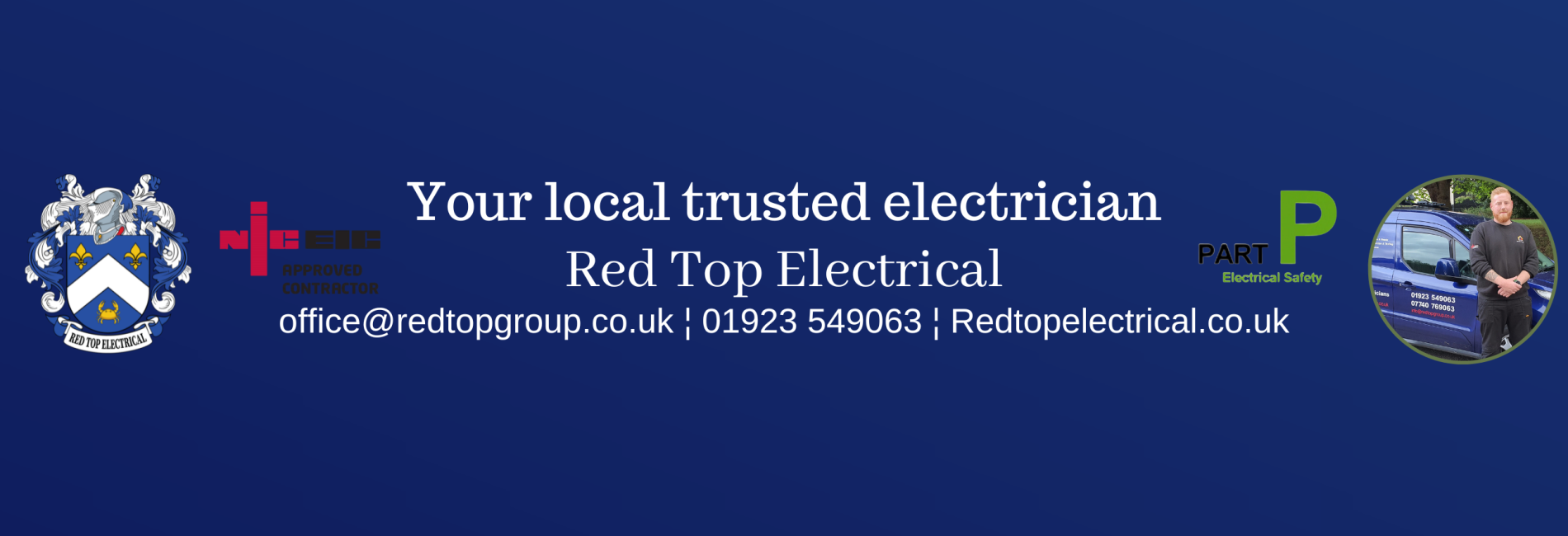 Red top electrical banner
