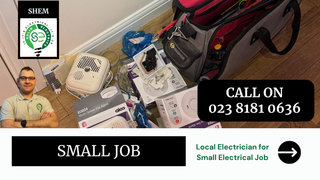 Professional small job electrician working on domestic electrics in Southampton